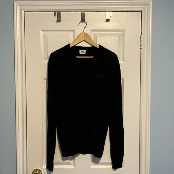Sweaters Lacoste Black V Neck Sweater Size M Poshmark